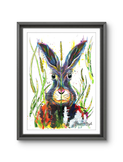 Between the Blades - Hare Art Print