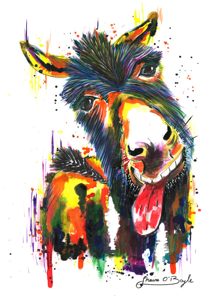 Tongue in Cheek - Donkey Art Print